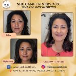 Befor and after Hairstrokes at Amy lash andbrows
