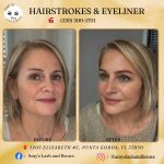 Hairstroke Brows Near Me – Natural, Realistic Brows in Punta Gorda 2 Before and after photo showing Hairstroke Brows at AmyLashAndBrows in Punta Gorda.